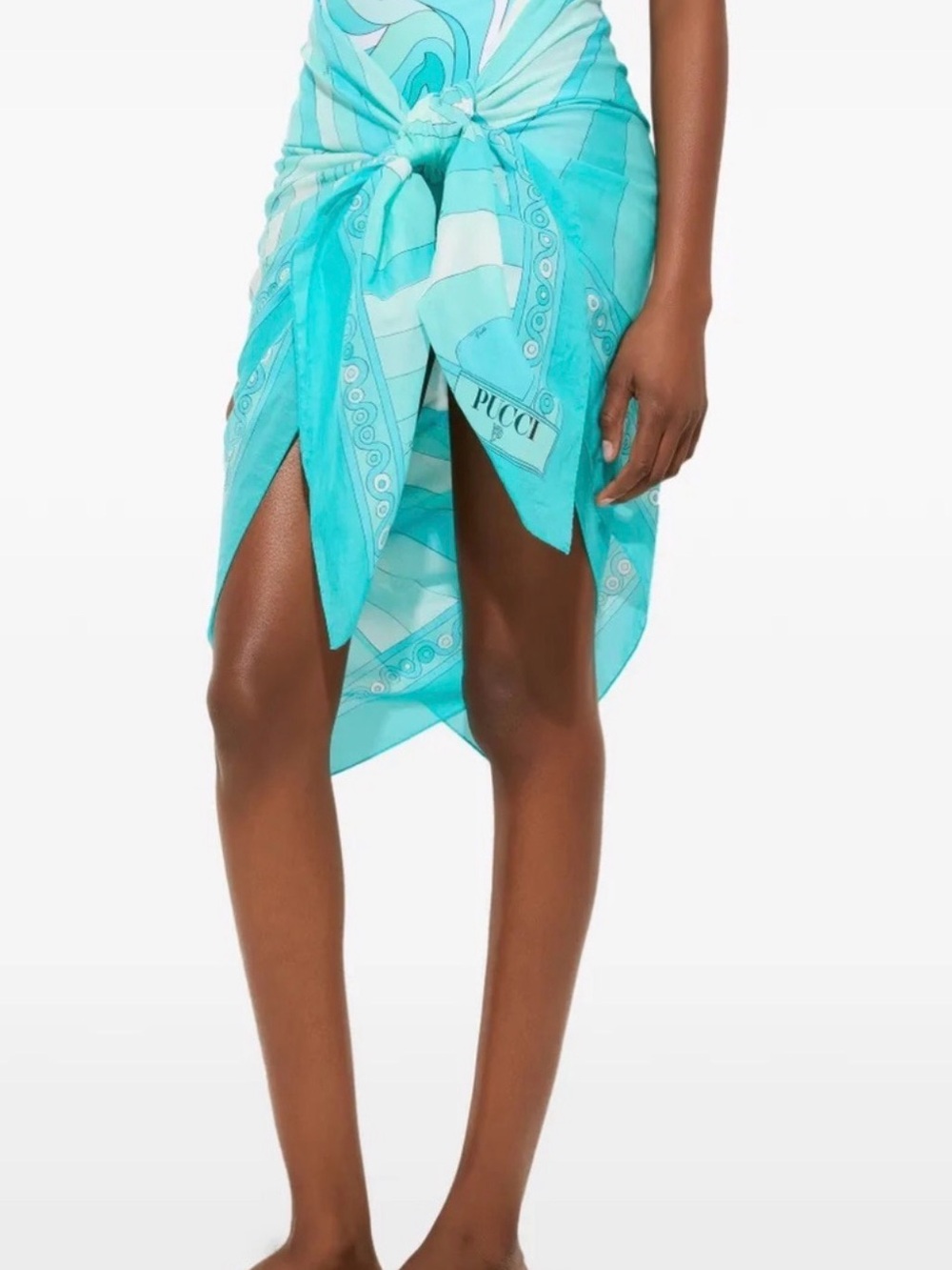Emilio Pucci Turquoise & Aqua Swim Sarong